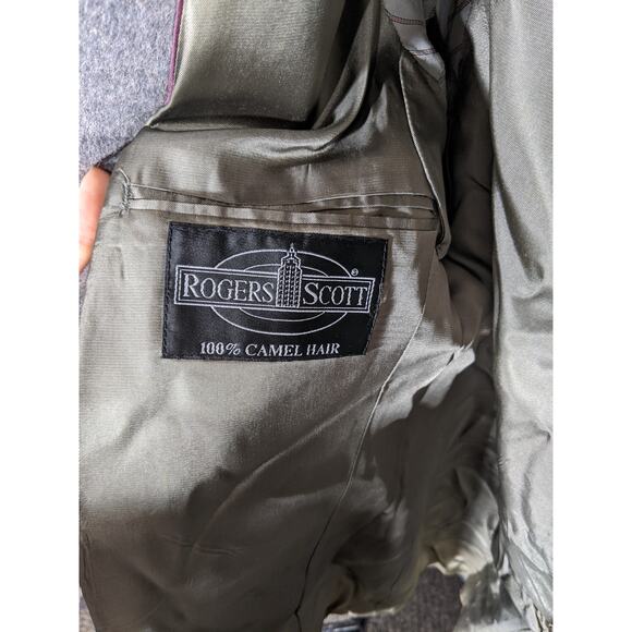 100% camel hair mens blazer size 42 Vintage Rogers Scott - Picture 3 of 9